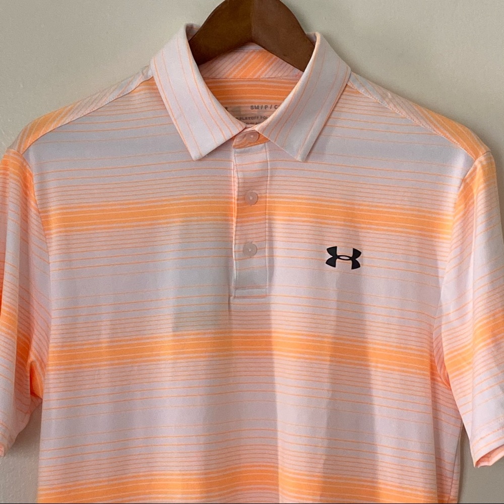 Under Armour The Playoff Polo White Orange Strips